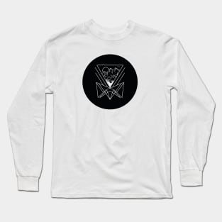 Symmetrical Mountain Landscape Illustration Long Sleeve T-Shirt